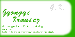 gyongyi kranicz business card