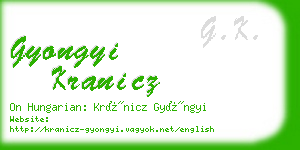 gyongyi kranicz business card